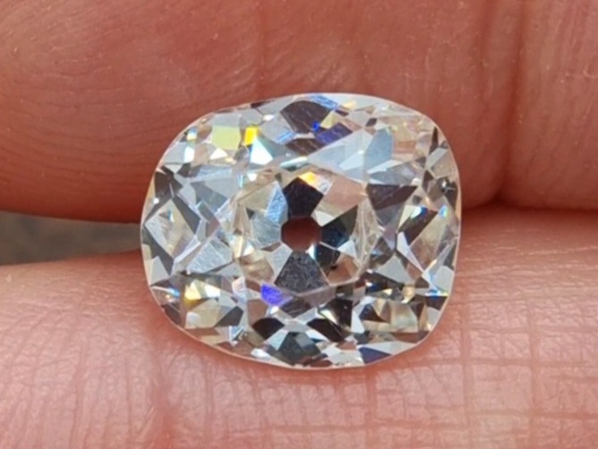 A 3.80 carat asymmetrical old mine cut diamond