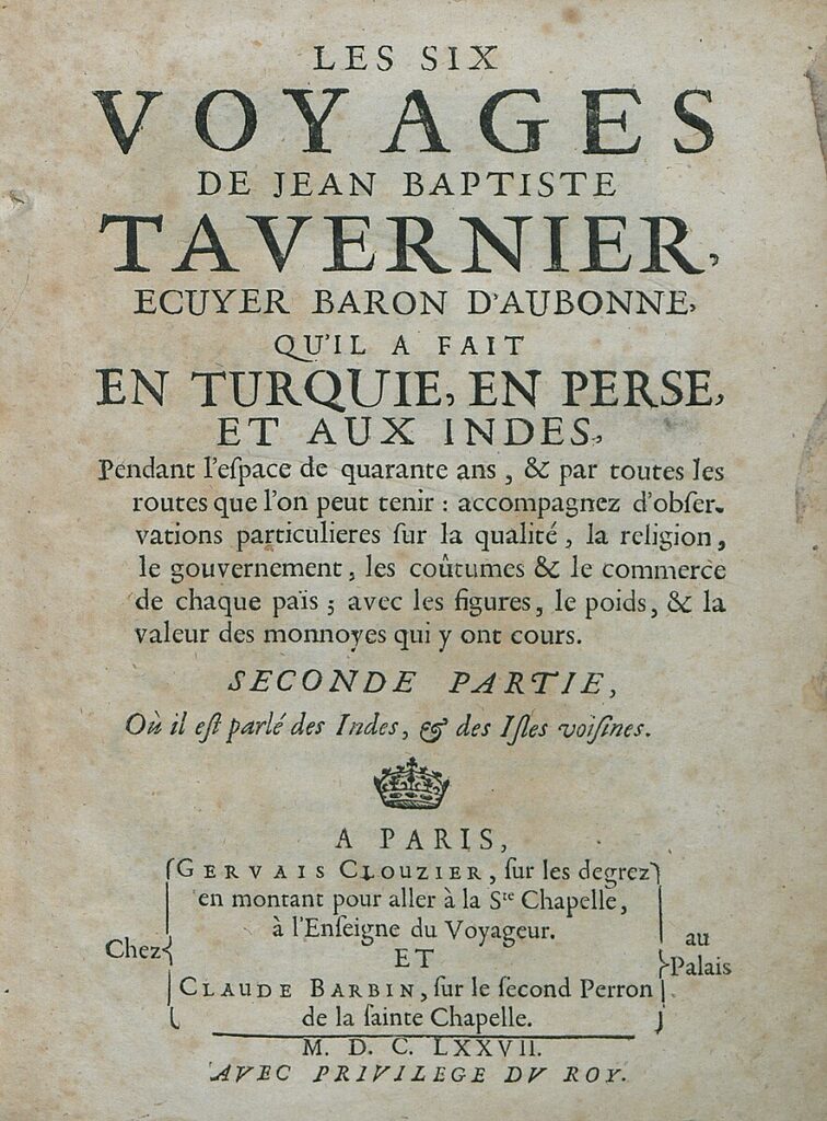 Picture from from one of the books of "les 6 voyages de Jean-Baptiste Tavernier"