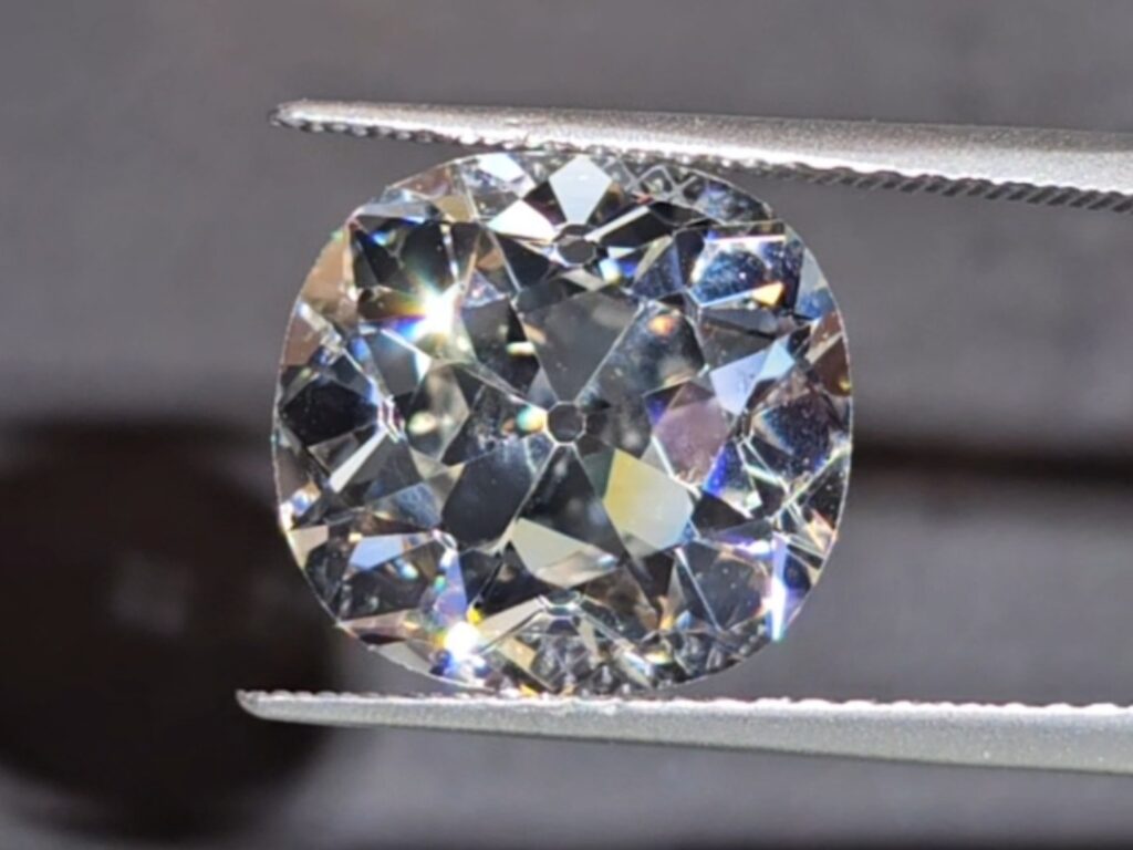 A 7ct white old mine cut diamond